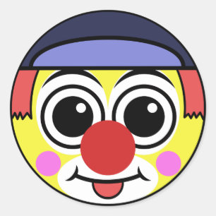 Clown Face Classic Round Sticker
