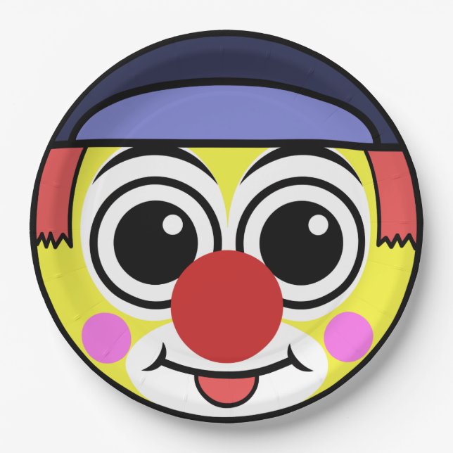 Clown Face Paper Plate (Front)