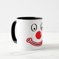 Clown face with red nose. Clowish face 