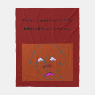 Clown-Faced Dog Cartoon Sketch Fleece Blanket