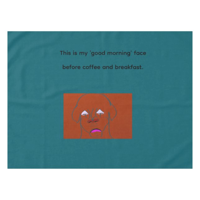 Clown-Faced Dog Cartoon Sketch Tablecloth (Front (Horizontal))