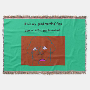 Clown-Faced Dog Cartoon Sketch Throw Blanket