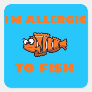 clown fish allergy alert sticker