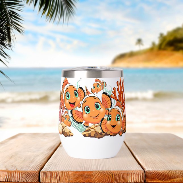 Clown fish Cartoon cute Family Underwater (Beach (Rotated))