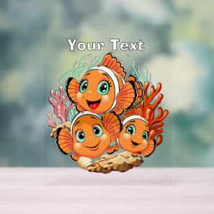 Clown fish Cartoon cute Family Underwater Acrylic Sign