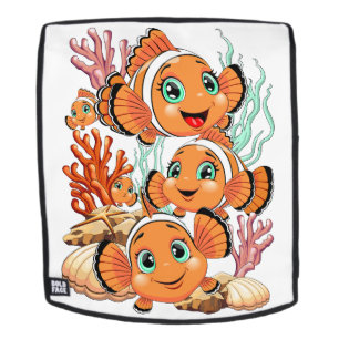 Clown fish Cartoon cute Family Underwater Backpack