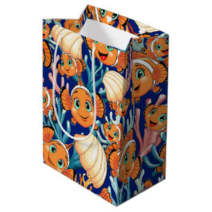 Clown fish Cartoon cute Family Underwater Medium Gift Bag