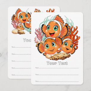 Clown fish Cartoon cute Family Underwater Menu