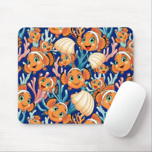 Clown fish Cartoon cute Family Underwater Mouse Mat