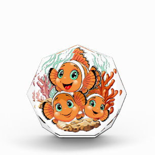 Clown fish Cartoon cute Family Underwater Photo Block