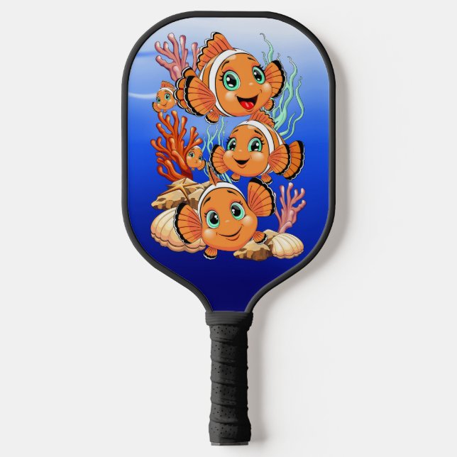 Clown fish Cartoon cute Family Underwater Pickleball Paddle (Front)