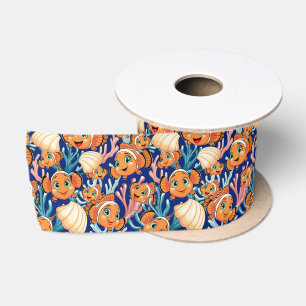 Clown fish Cartoon cute Family Underwater Satin Ribbon
