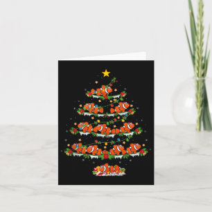 Clown Fish Christmas Tree Lights Funny Clown Fish Card