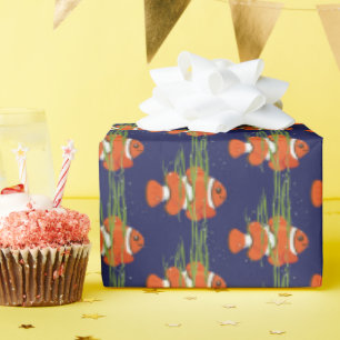 Clown Fish In Seaweed and Bubbles Wrapping Paper
