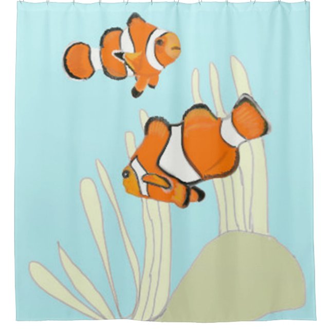 Clown Fish Shower Shower Curtain (Front)