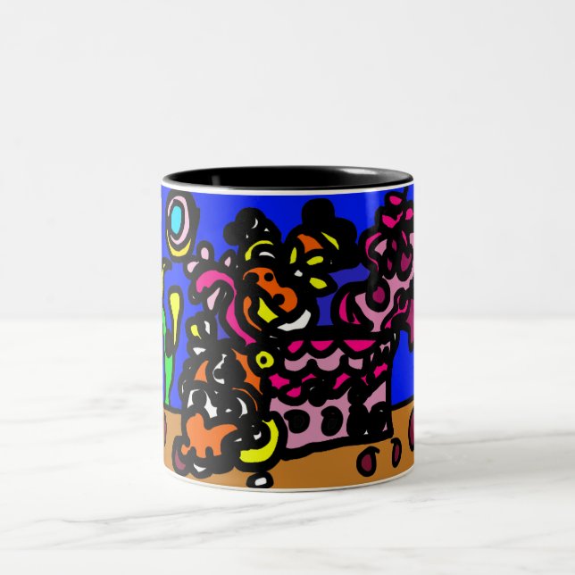 Clown fishes love  Two-Tone coffee mug (Center)