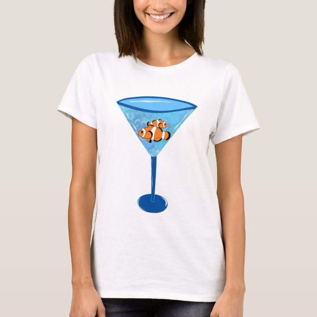 Clown Fishtini Clown Fish Martini Glass T-Shirt (Front)