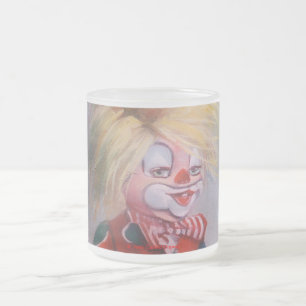 Clown Frosted Glass Coffee Mug
