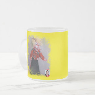 Clown Frosted Glass Coffee Mug