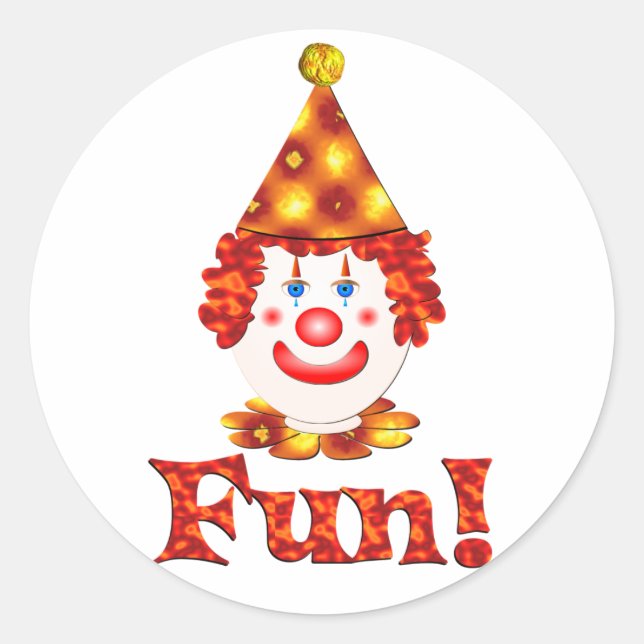 Clown Fun Classic Round Sticker (Front)