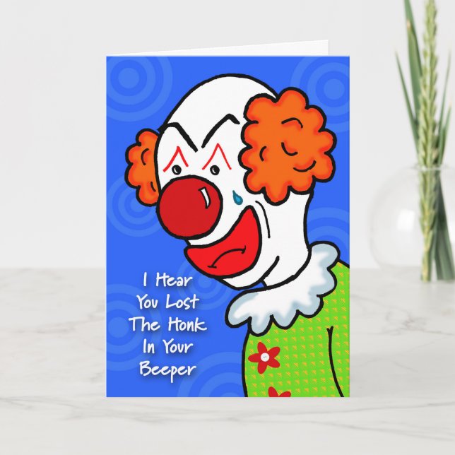 Clown Get Well Card (Front)