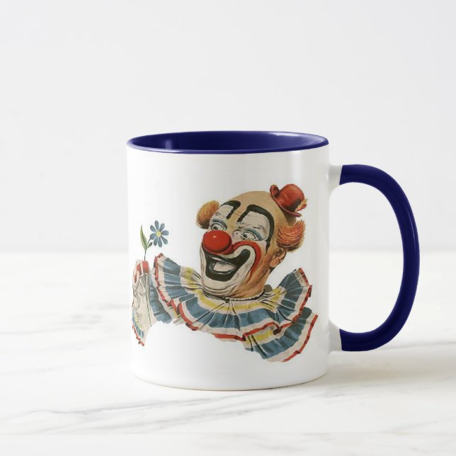 Clown Grins at Flower - Mug (Right)