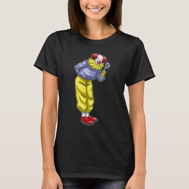 Clown Halloween Flower T-Shirt (Front)