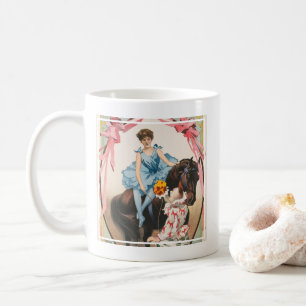 Clown Handing Flowers To A Woman On Horseback Coffee Mug
