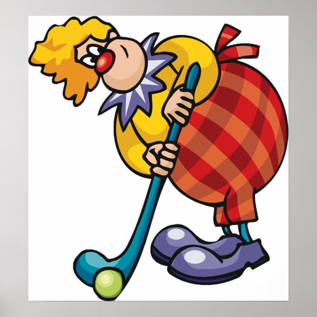 Clown Hockey Funny Sport Poster (Front)