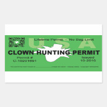 Clown Hunting Permit (Green) (4x)