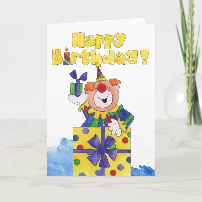 Clown in a Present Card (Front)