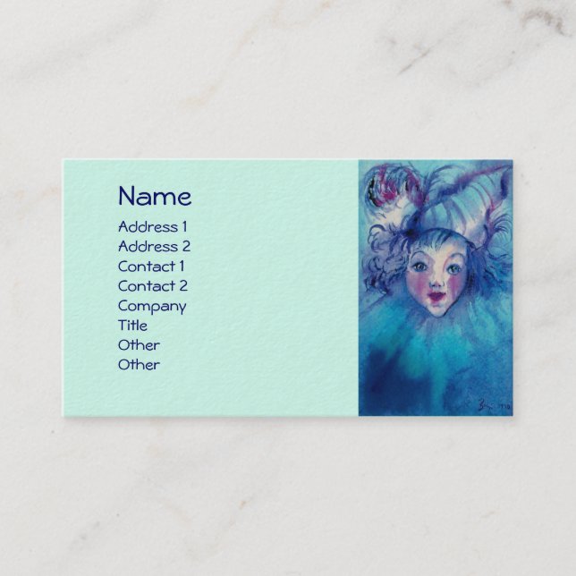 CLOWN IN BLUE BUSINESS CARD (Front)