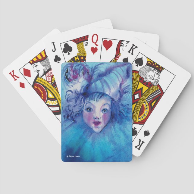 CLOWN IN BLUE PLAYING CARDS (Back)
