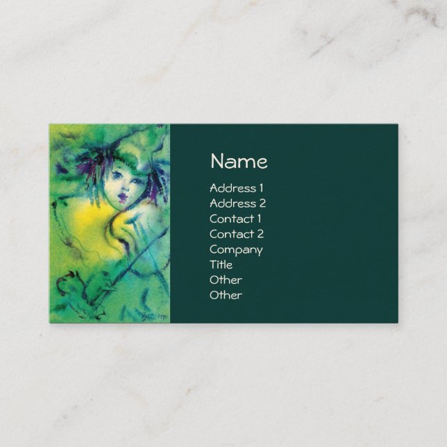 CLOWN IN GREEN BUSINESS CARD (Front)