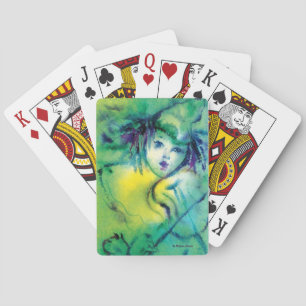CLOWN IN GREEN PLAYING CARDS