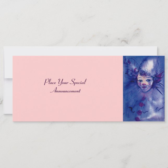 CLOWN IN PURPLE ANNOUNCEMENT (Front)