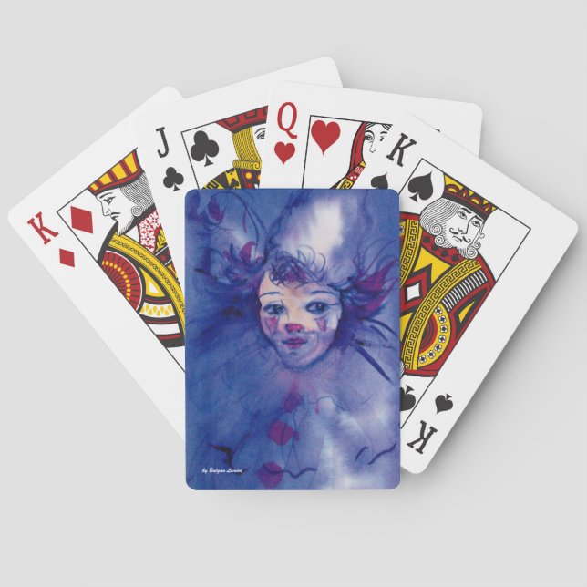 CLOWN IN PURPLE Carnival Faces Playing Cards (Back)