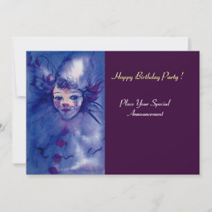 CLOWN IN PURPLE INVITATION