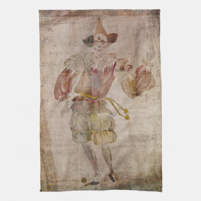 Clown in the Mirror Tea Towel (Vertical)