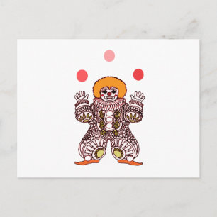 Clown Juggling Postcard