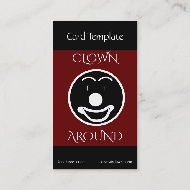 Clown Logo Comedian Business Card (Front)