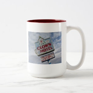 Clown Motel Vintage Old Sign Nevada Photograph Two-Tone Coffee Mug