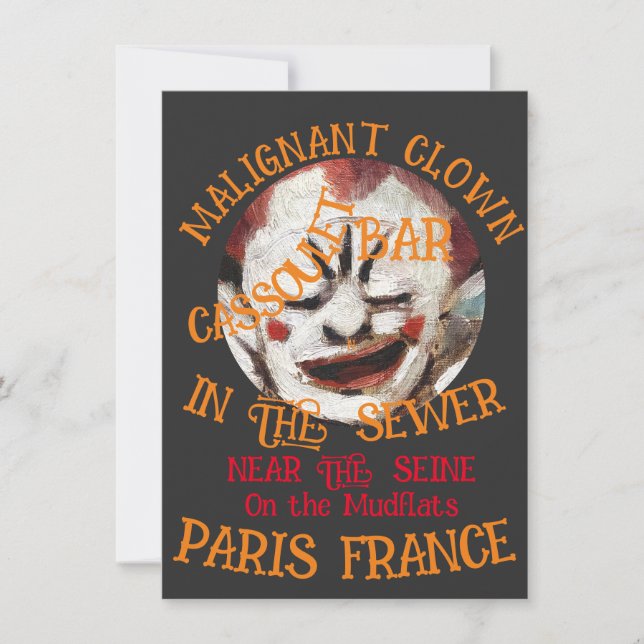 Clown Nightclub Restaurant Bar Tiki Pub Toga 2024  Invitation (Front)