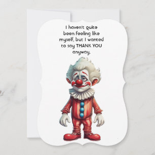 Clown Novelity Thank you card