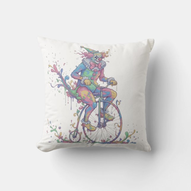 Clown on a bike cushion (Front)