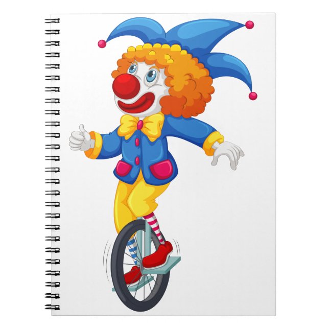 Clown on unicycle notebook (Front)