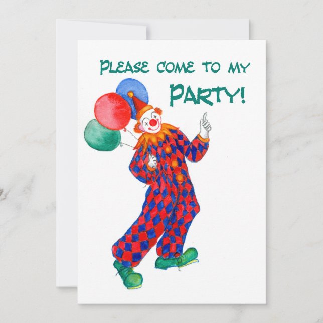 Clown Party Invitation (Front)