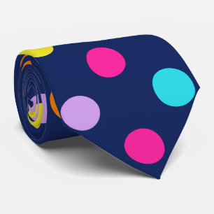 Clown party tie_colorful on dark blue tie