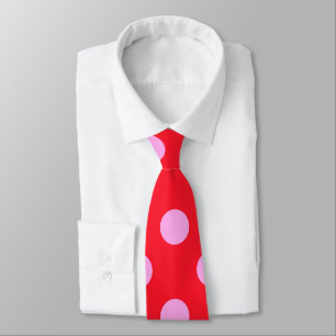 Clown party tie_pink jumbo dots on red tie