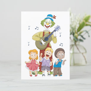 Clown Playing The Guitar Invitation